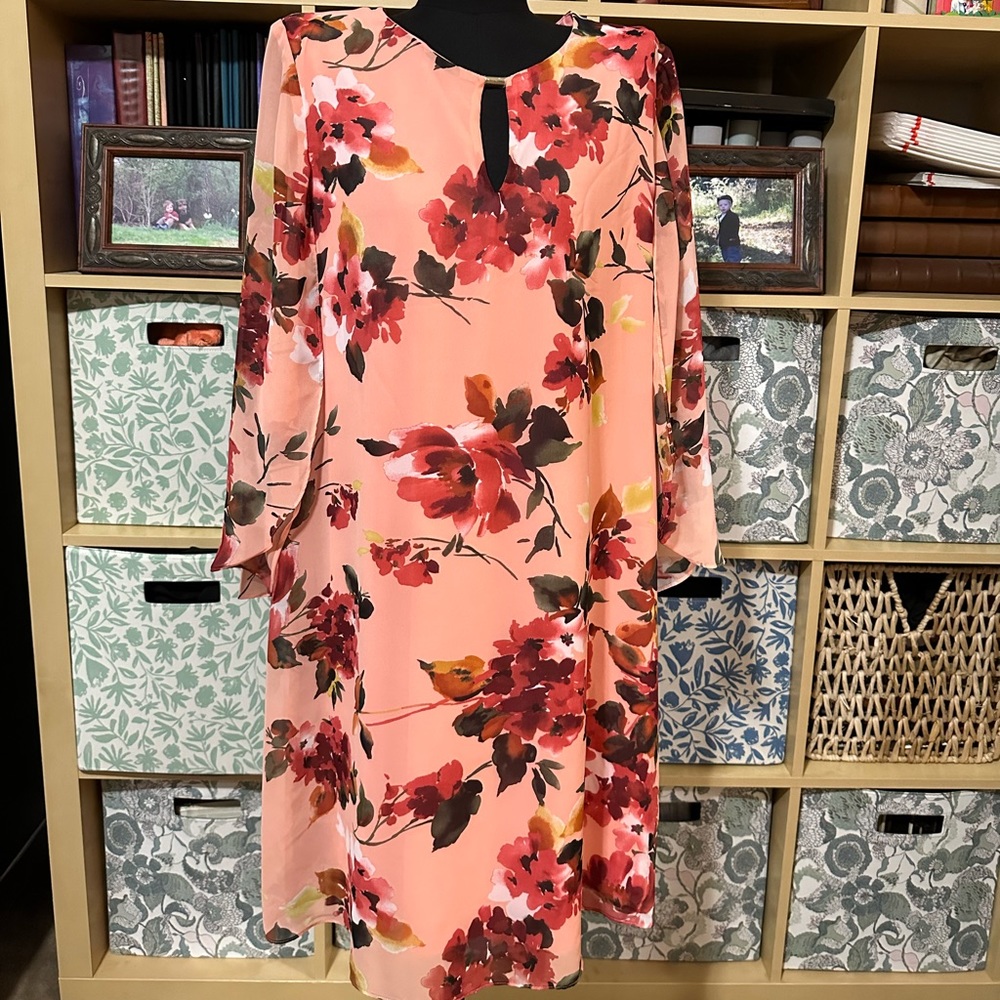 Peach Floral Dress